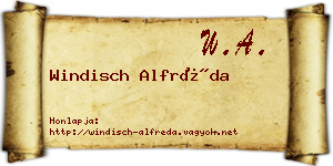 Windisch Alfréda névjegykártya
